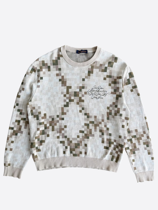 Louis Vuitton Beige & Green Damouflage Sweater