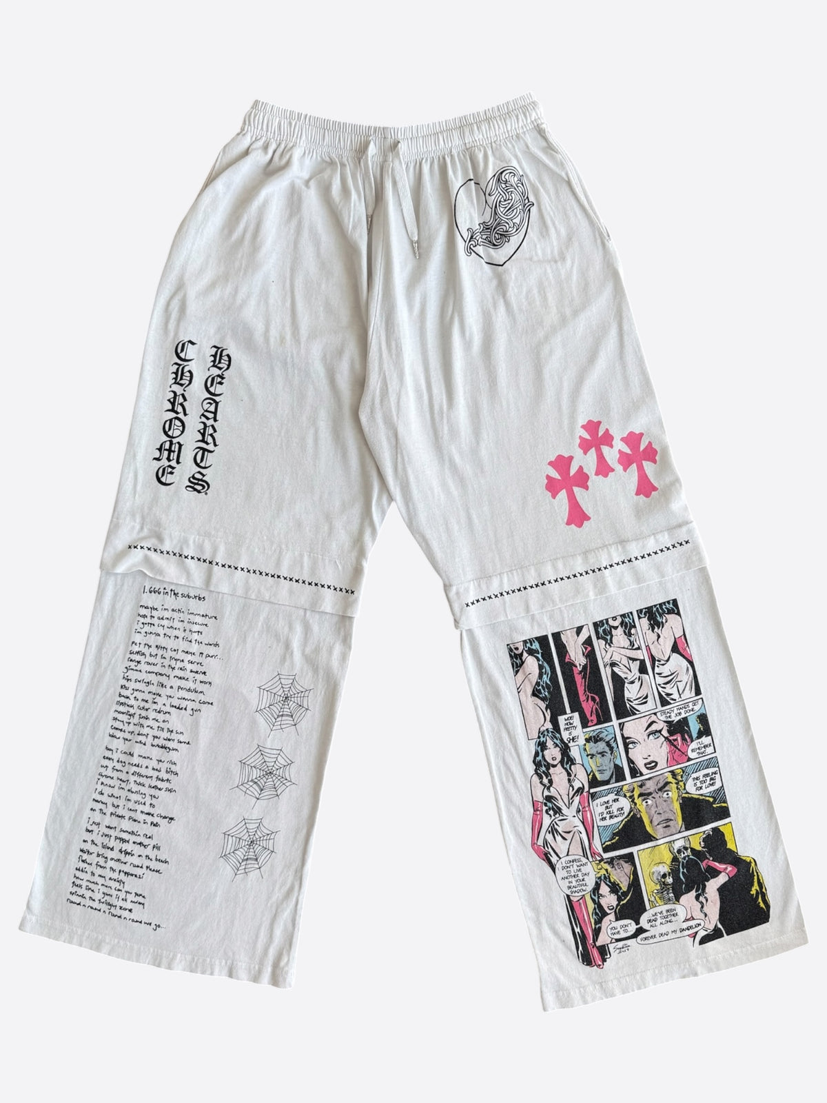 Chrome Hearts White & Multicolor Deadly Doll Sweatpants