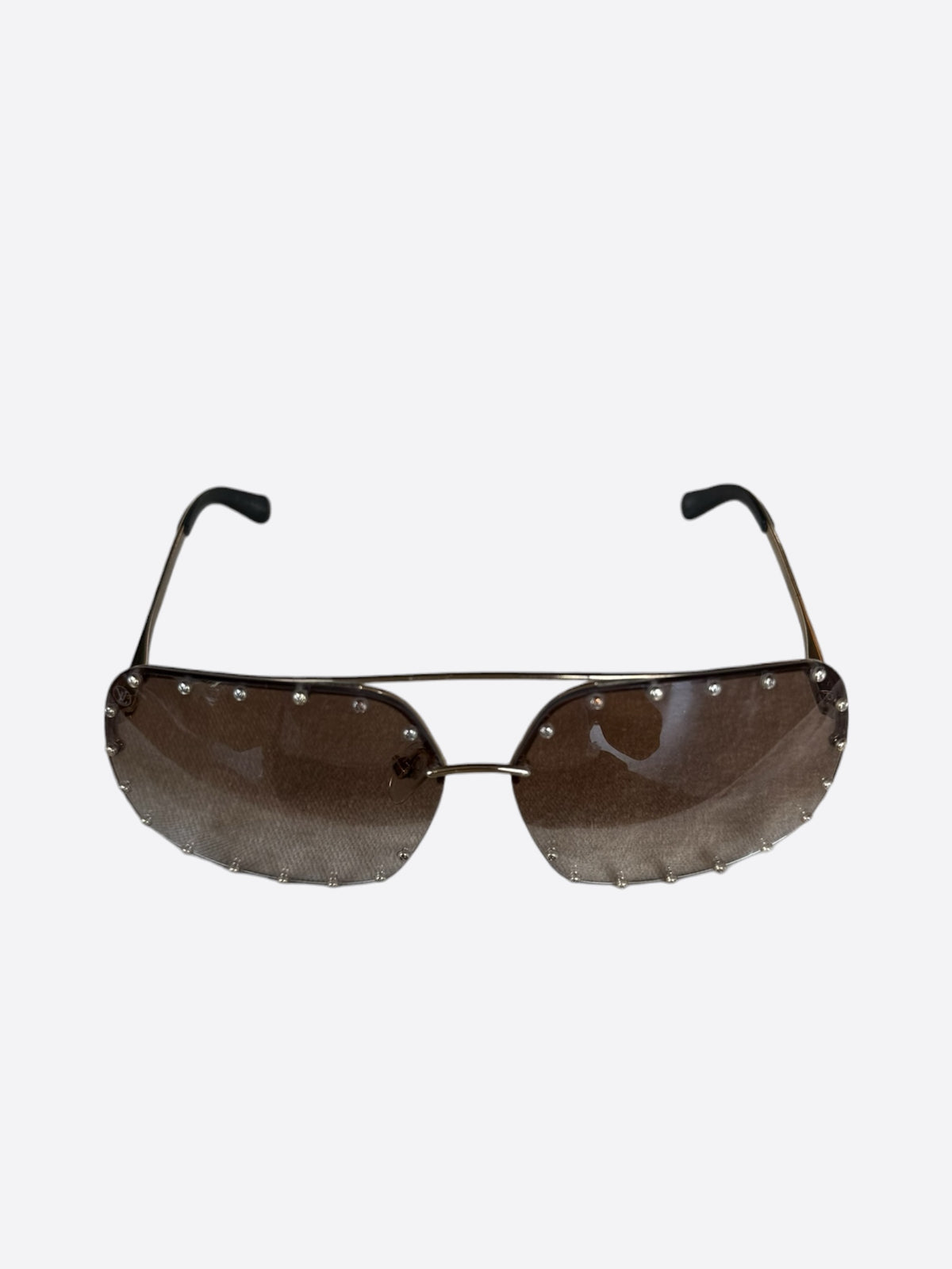 Louis Vuitton Brown & Silver The Party Square Sunglasses