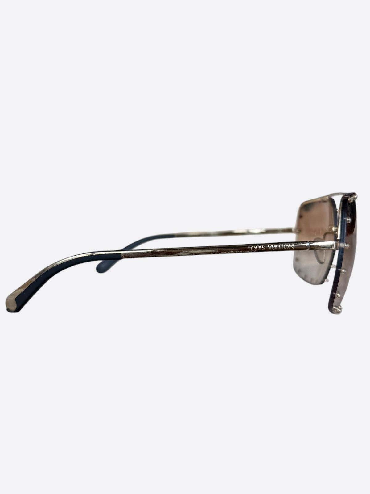 Louis Vuitton Brown & Silver The Party Square Sunglasses