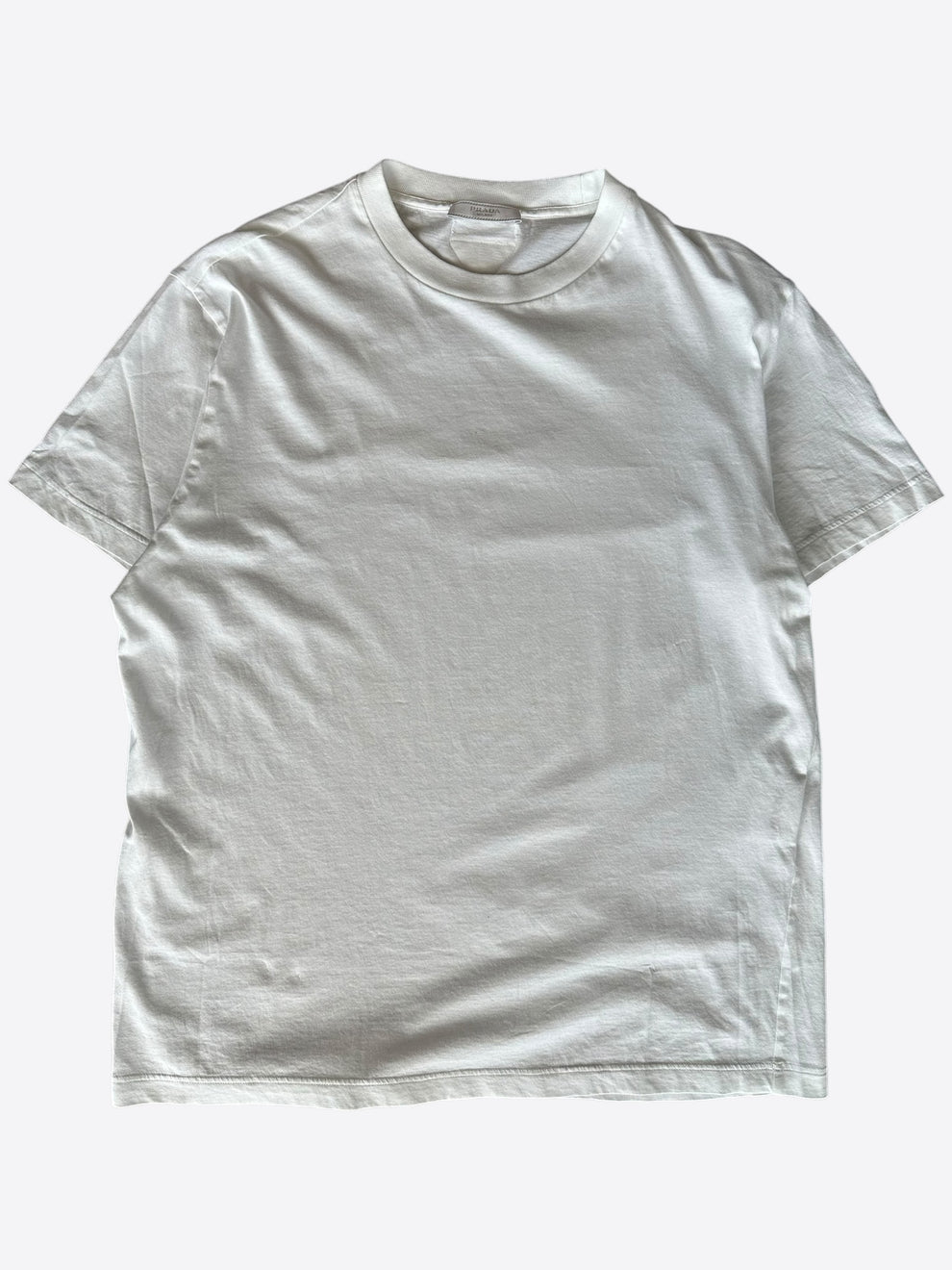 Prada White Triangle Logo T-Shirt – Savonches