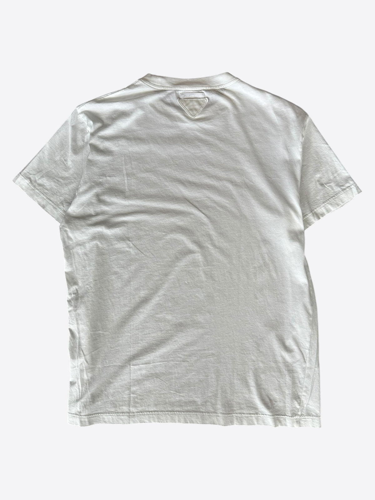 Prada White Triangle Logo T-Shirt