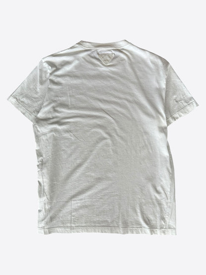 Prada White Triangle Logo T-Shirt