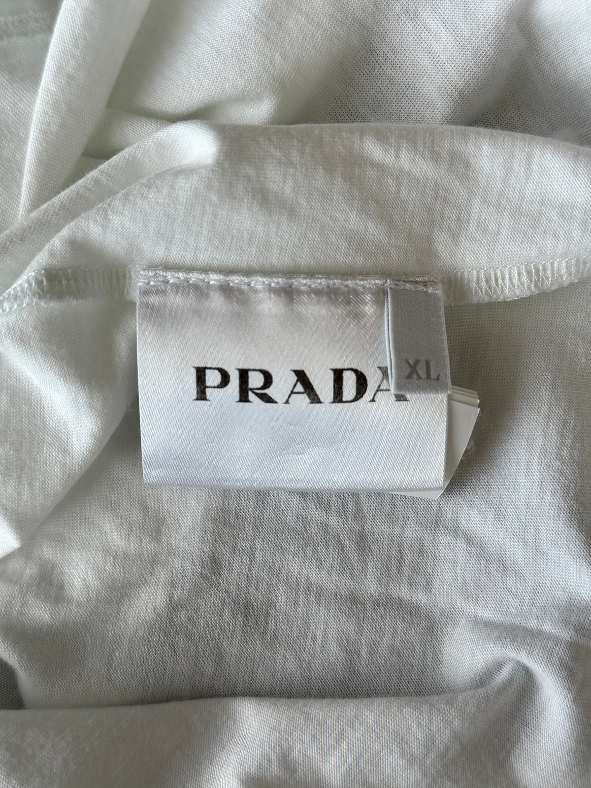 Prada White Triangle Logo T-Shirt