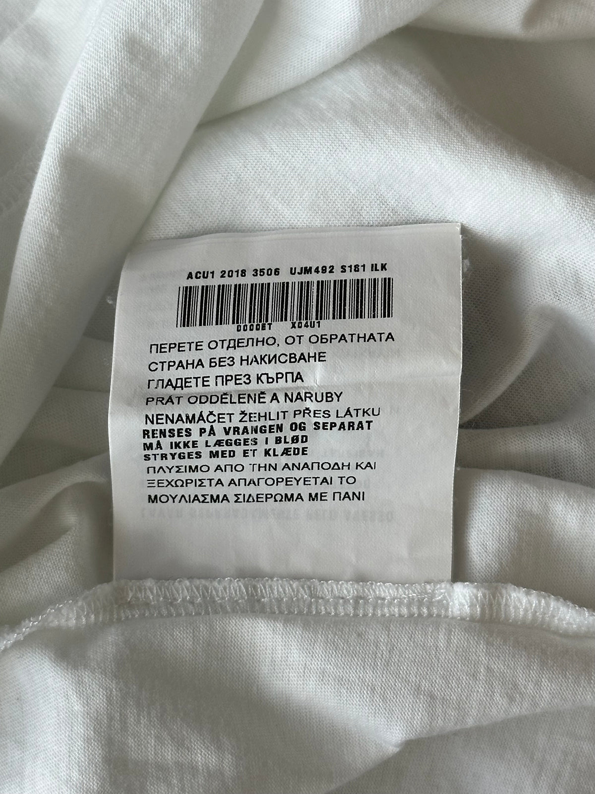 Prada White Triangle Logo T-Shirt