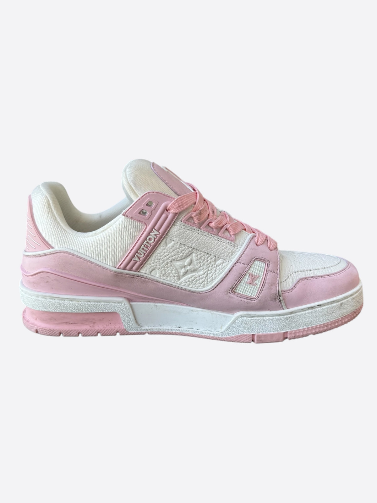 Louis Vuitton Pink & White Monogram Trainers