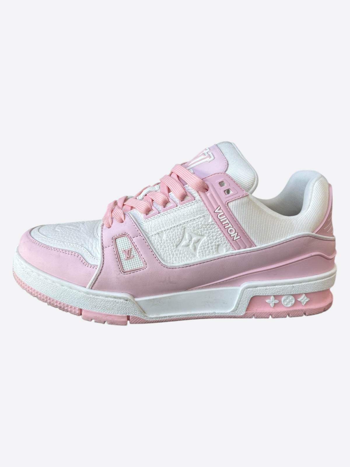 Louis Vuitton Pink & White Monogram Trainers