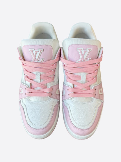Louis Vuitton Pink & White Monogram Trainers