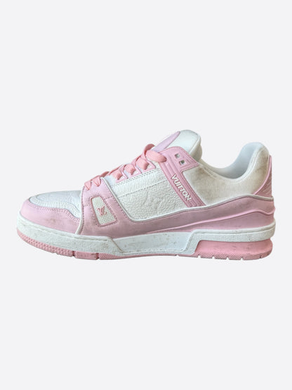 Louis Vuitton Pink & White Monogram Trainers