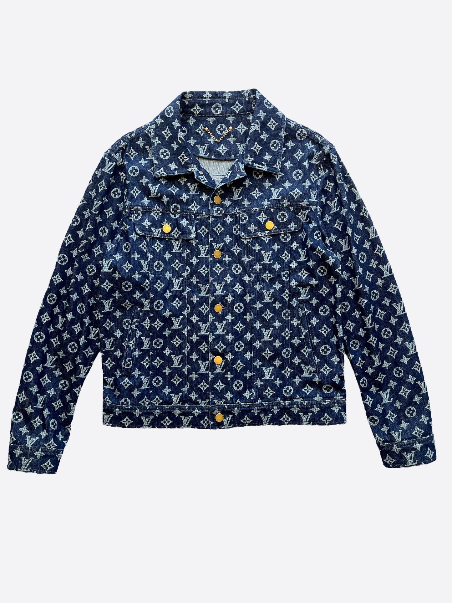 Louis Vuitton Navy & White Monogram Denim Jacket