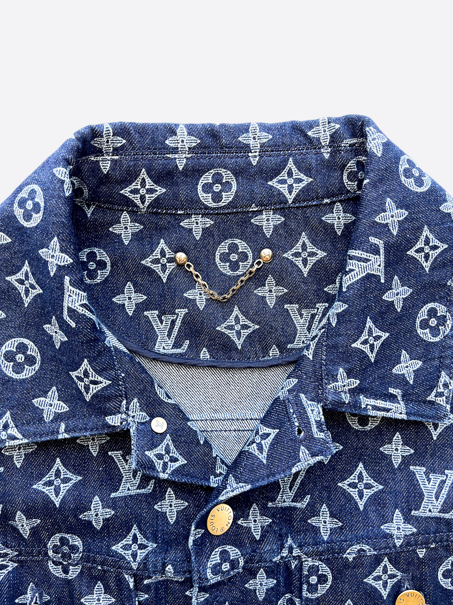 Louis Vuitton Navy & White Monogram Denim Jacket