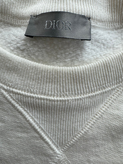 Dior Sacai White Embroidered Patch Sweater