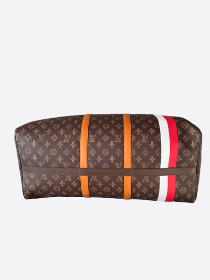 Louis Vuitton Brown Monogram Striped Keepall 55