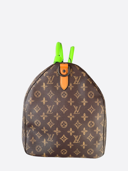 Louis Vuitton Brown Monogram Striped Keepall 55