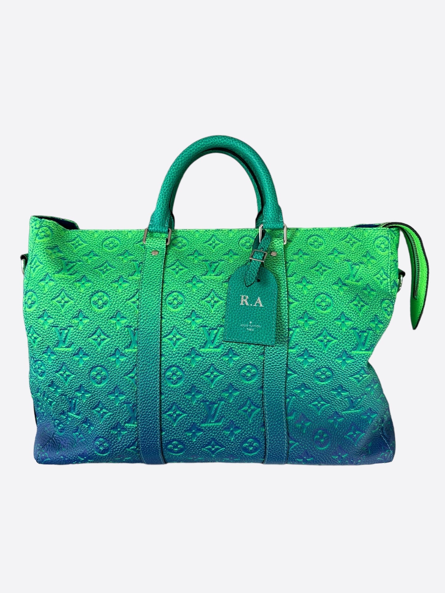 Louis Vuitton Green & Blue Monogram Illusion Keepall Tote