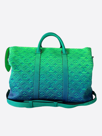 Louis Vuitton Green & Blue Monogram Illusion Keepall Tote