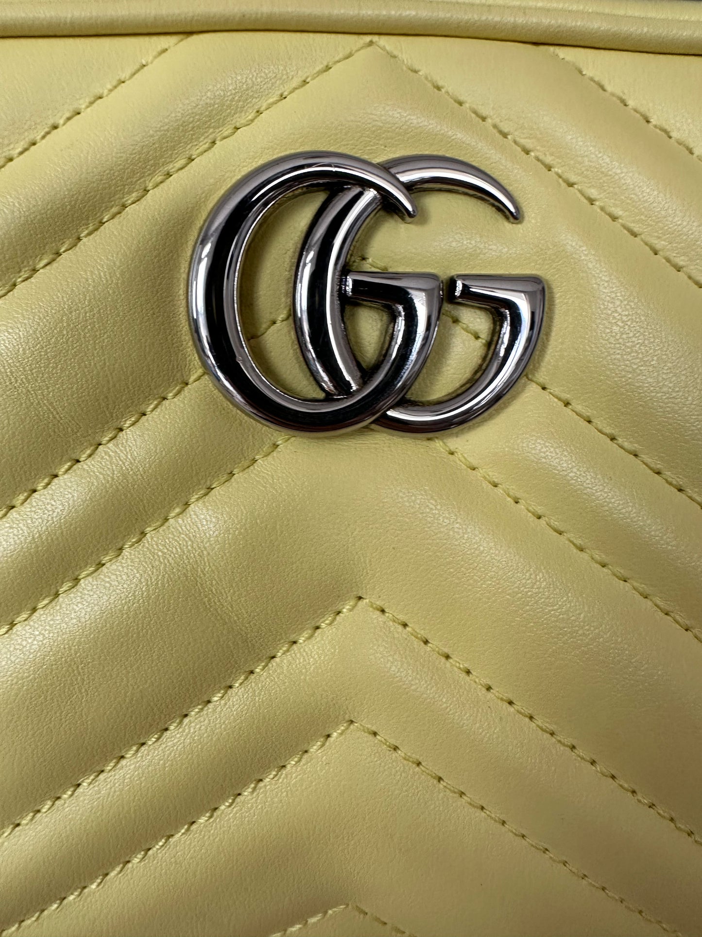 Gucci Yellow GG Mini Marmont Shoulder Bag