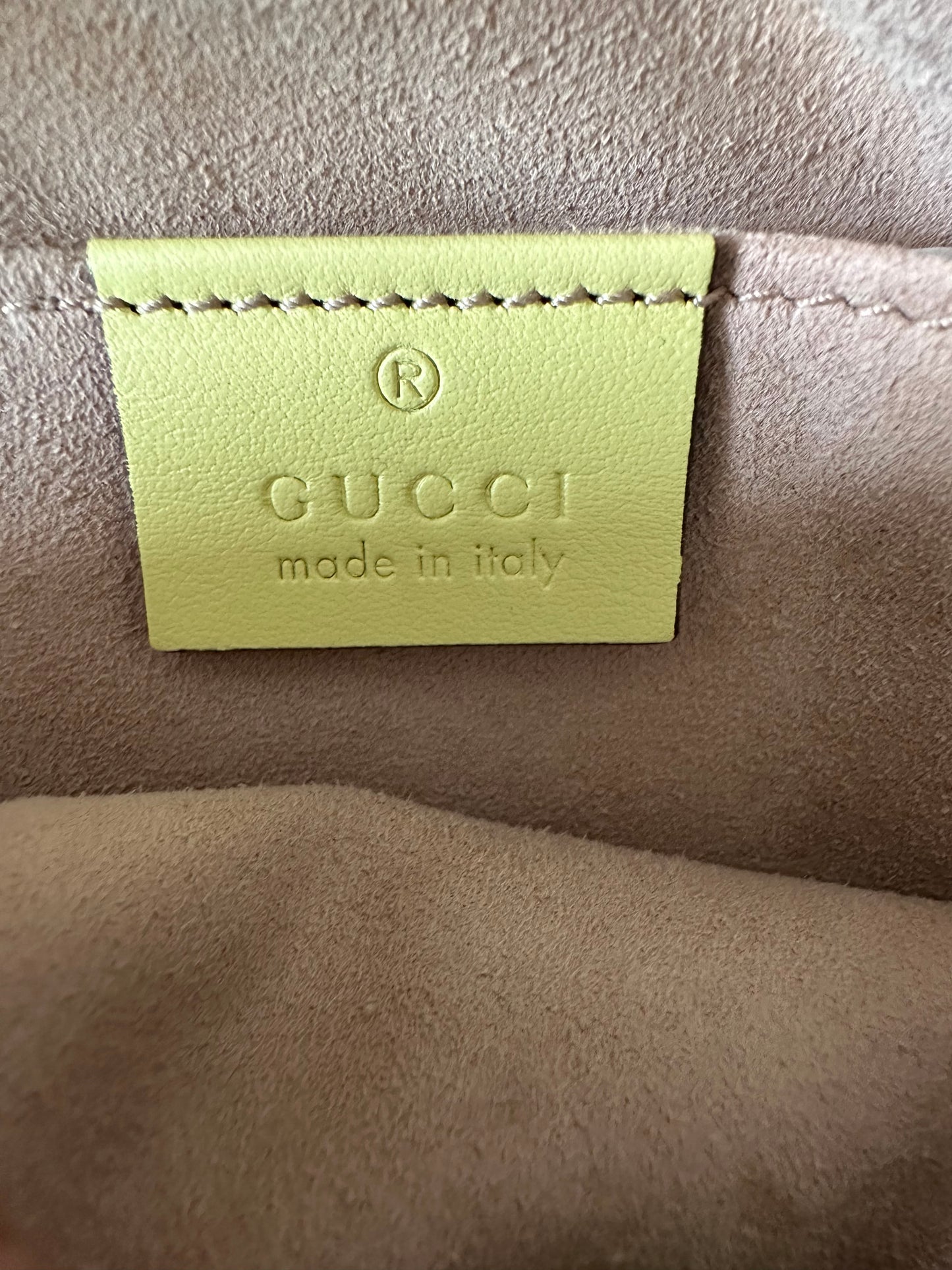 Gucci Yellow GG Mini Marmont Shoulder Bag