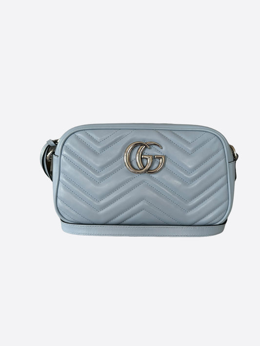Gucci Blue GG Mini Marmont Shoulder Bag