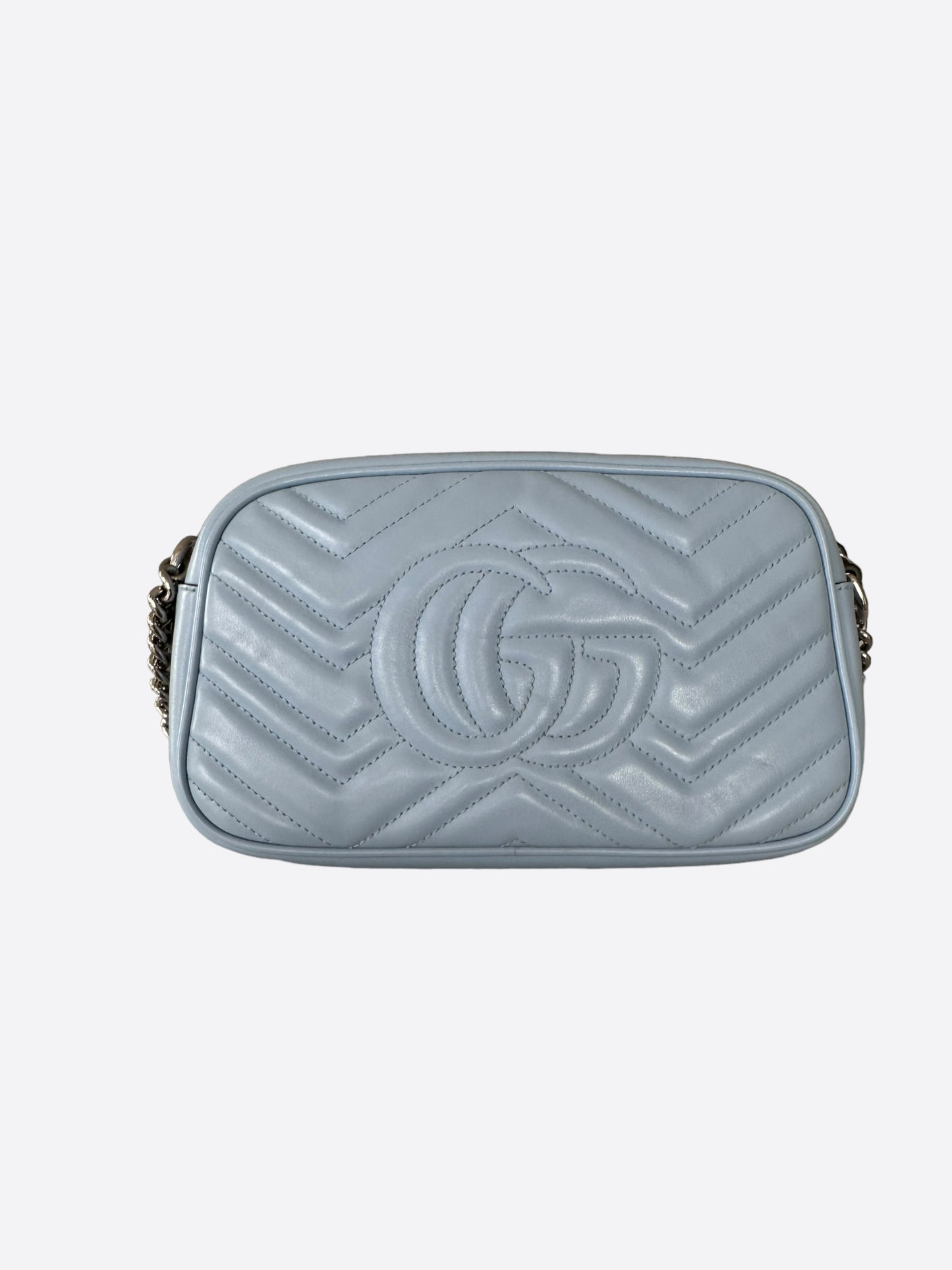 Gucci Blue GG Mini Marmont Shoulder Bag