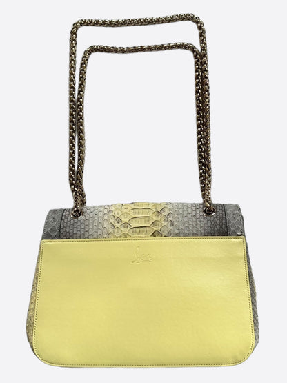 Christian Louboutin Grey & Yellow Python Sweet Charity Bag