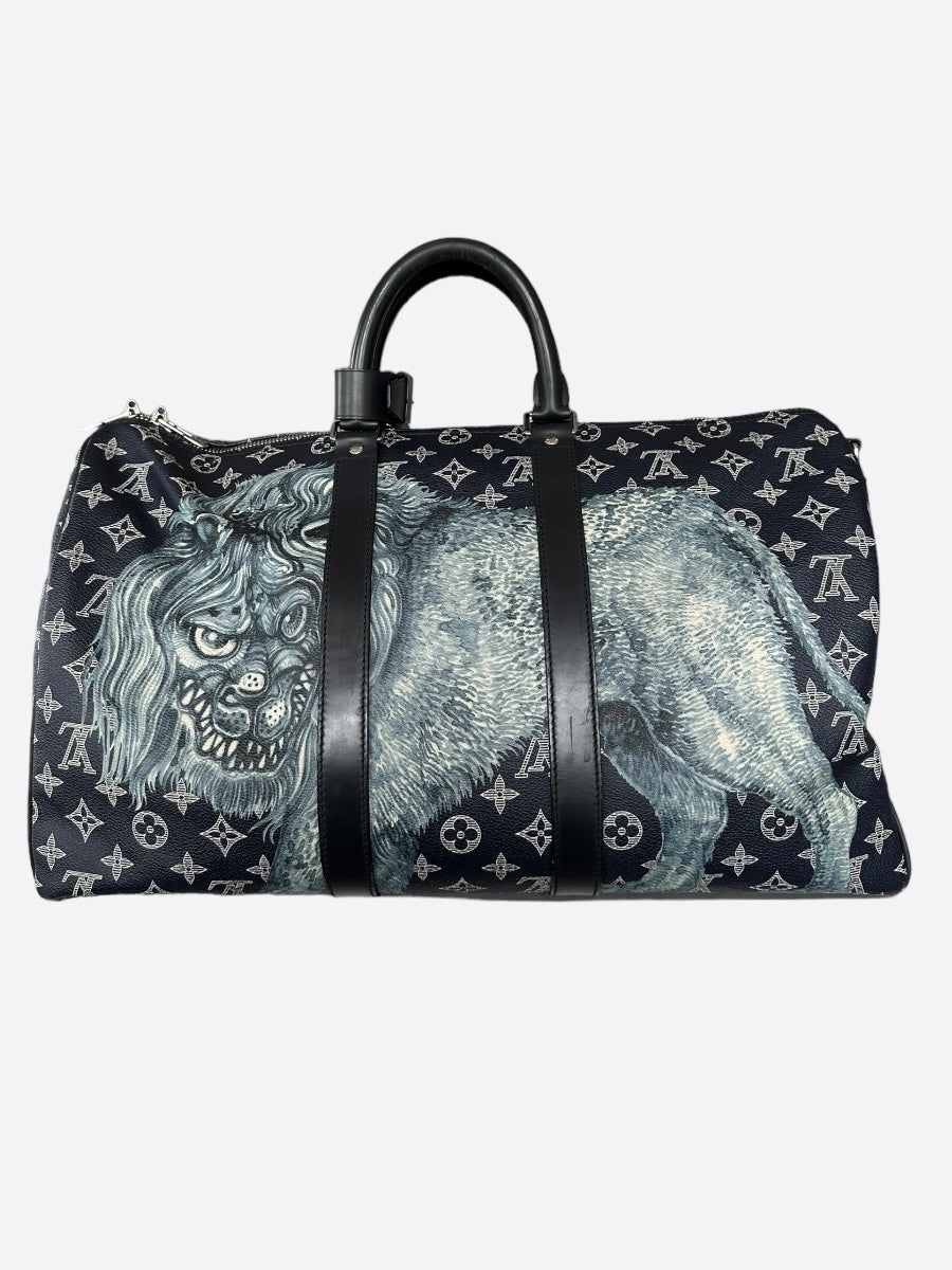 Louis Vuitton Chapman Brothers Navy Lion Keepall 45