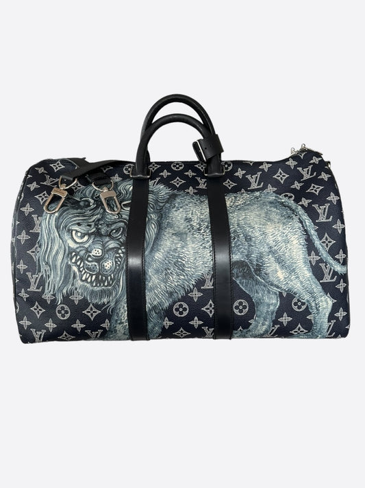 Louis Vuitton Chapman Brothers Navy Lion Keepall 45