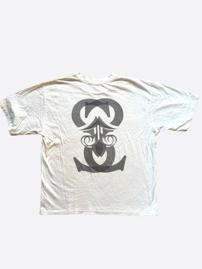 Savonches White & Grey Blurred Double S Logo T-Shirt