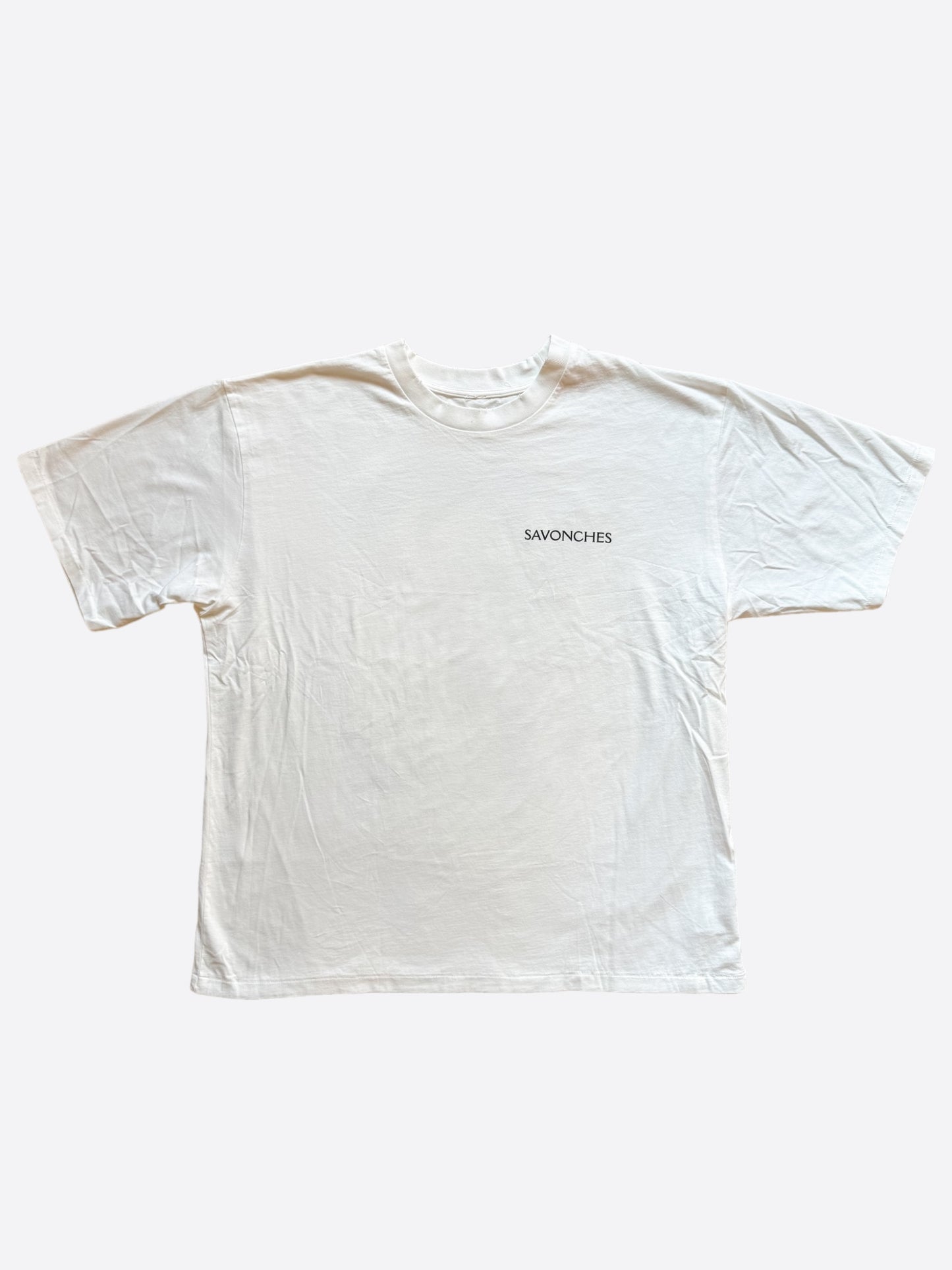 Savonches White & Grey Blurred Double S Logo T-Shirt