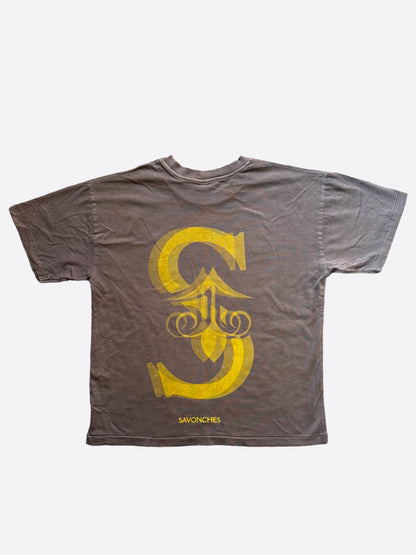 Savonches Brown & Gold Blurred S Logo T-Shirt