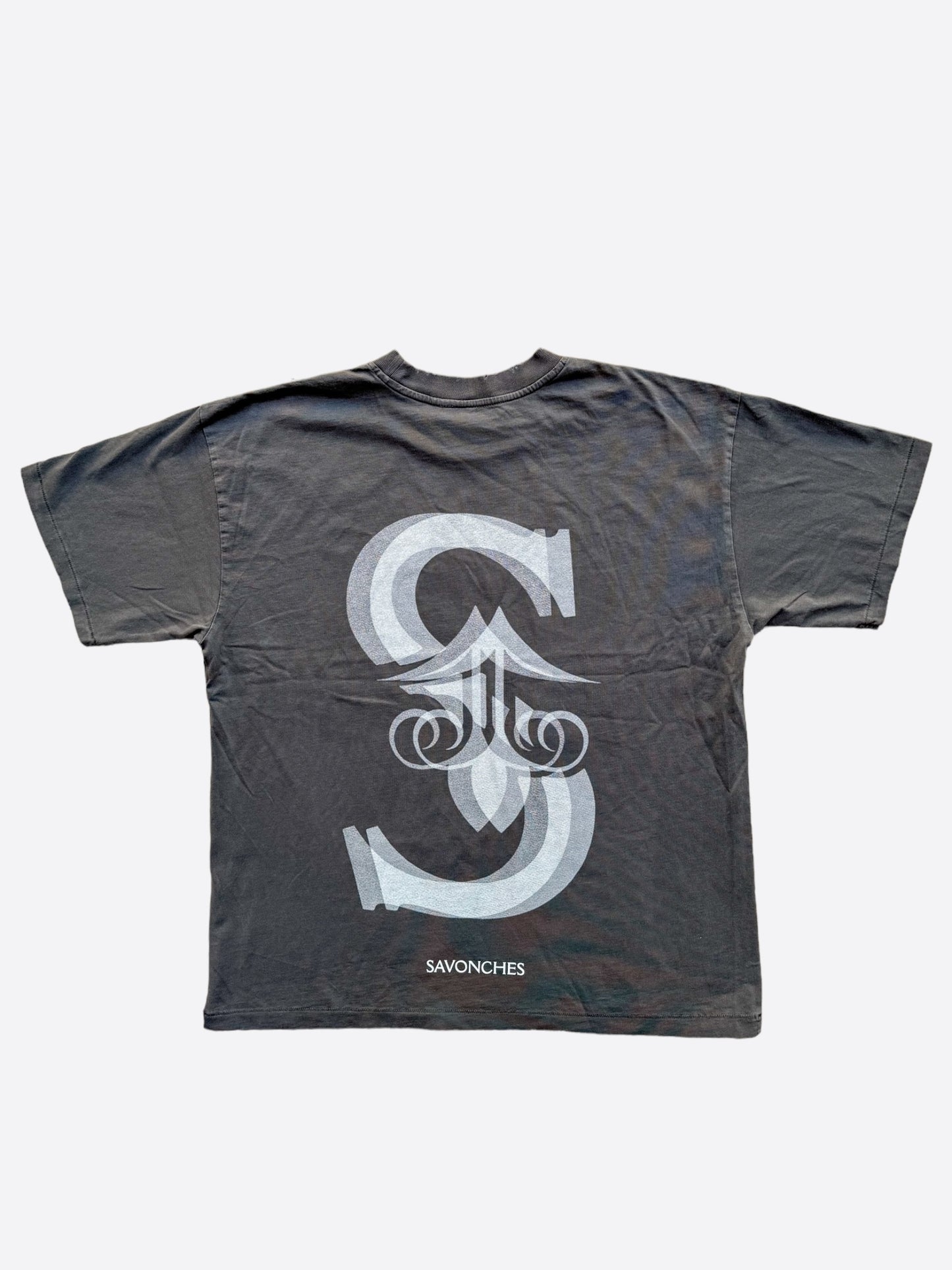 Savonches Grey Tonal Blurred S Logo T-Shirt