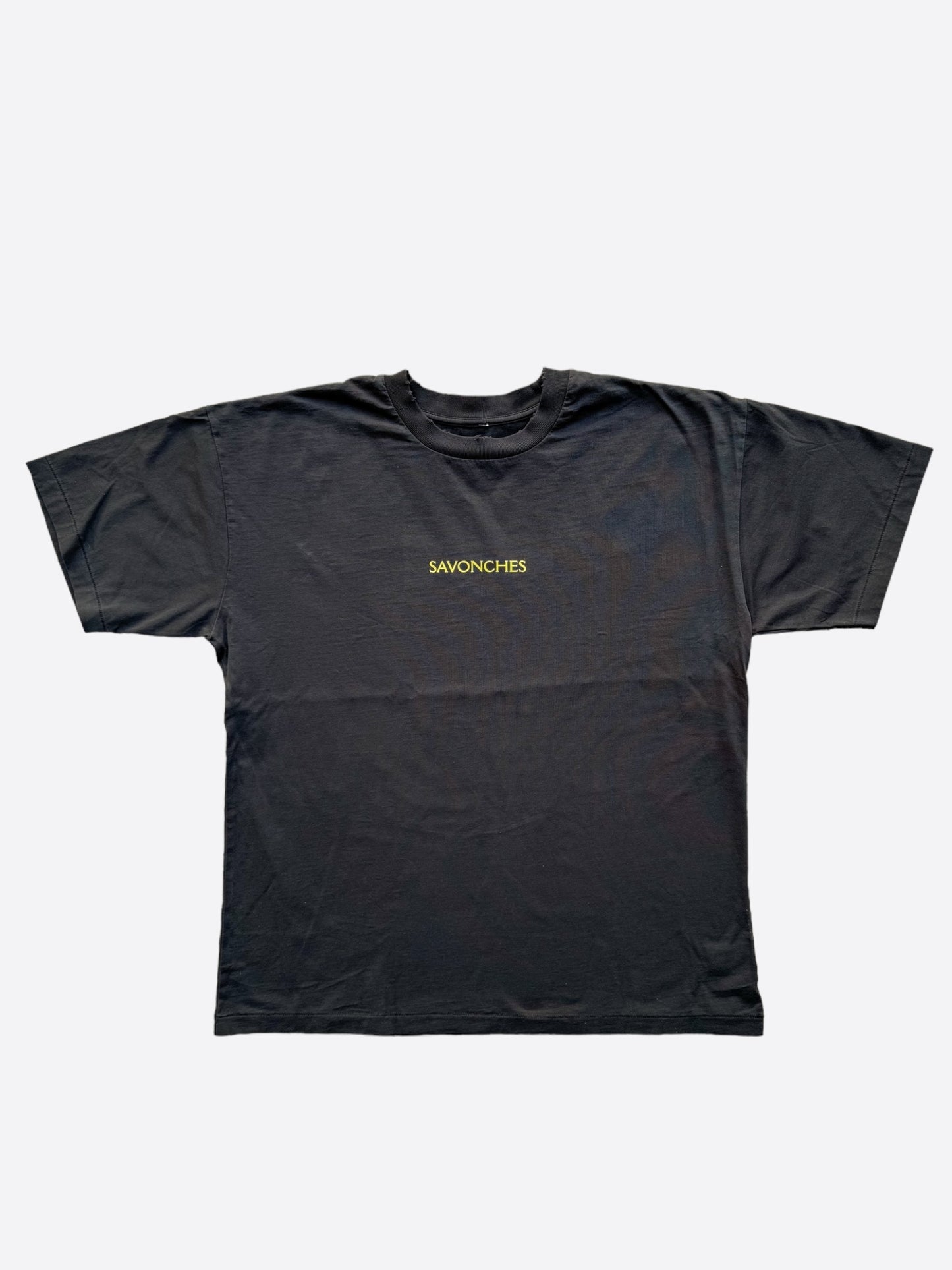 Savonches Washed Black & Gold Blurred S Logo T-Shirt