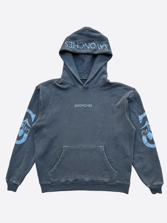 Savonches Grey Tonal Double S Logo Hoodie