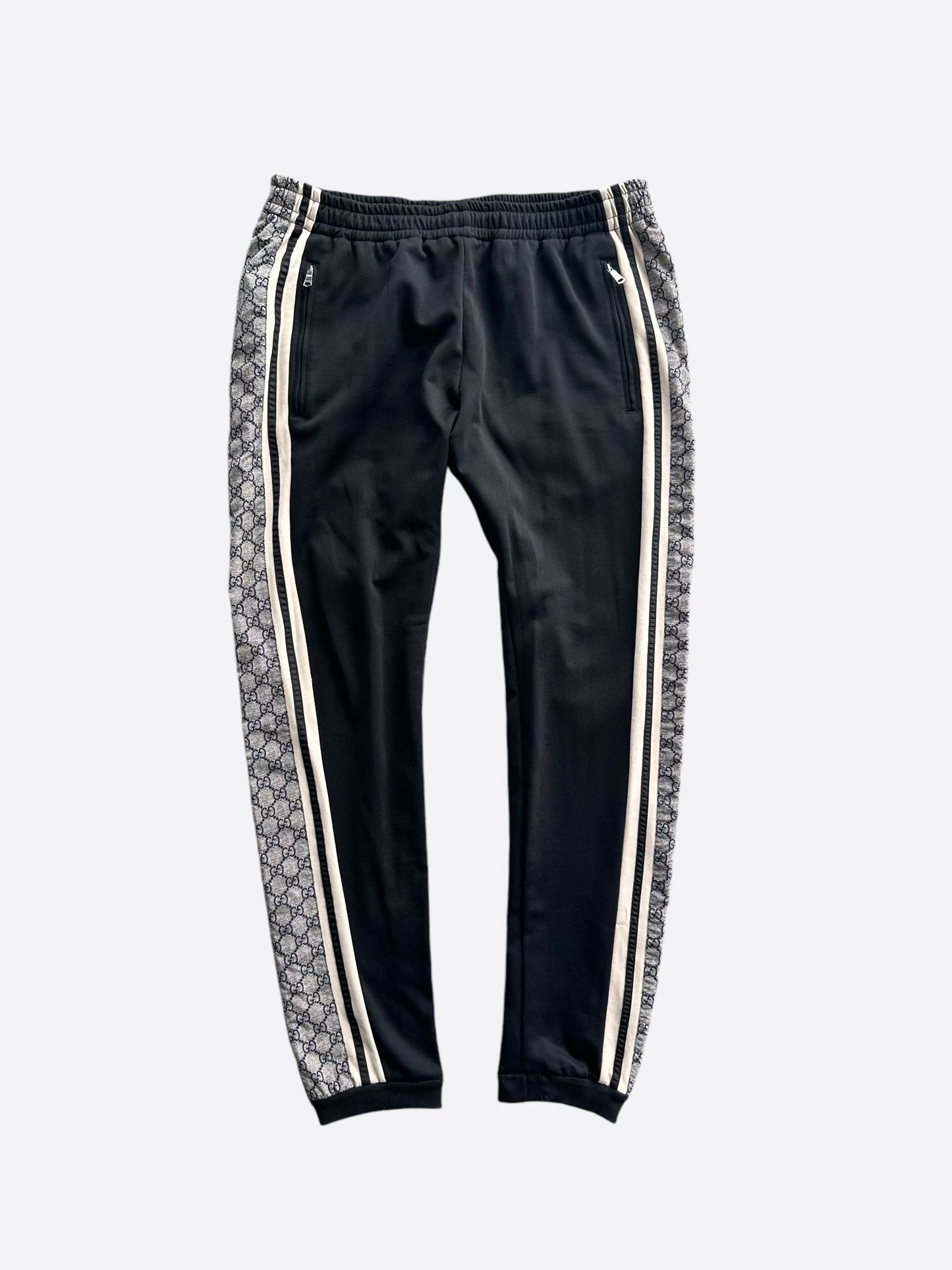 Gucci Black GG Monogram Striped Trackpants