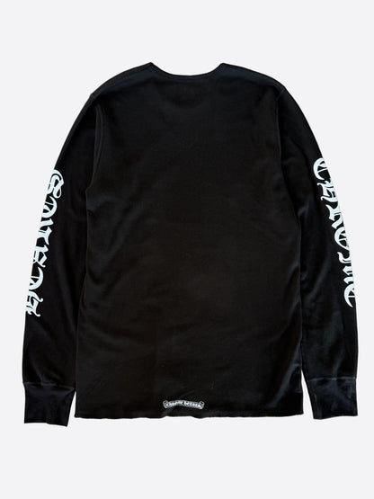 Chrome Hearts Black & White Script Logo Thermal Longsleeve T-Shirt