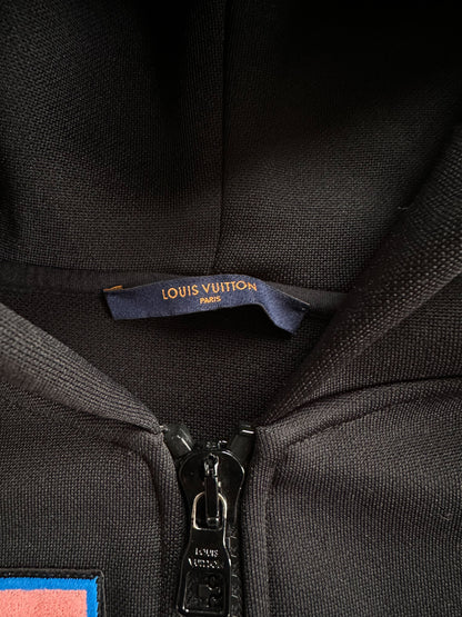 Louis Vuitton Black Oz Embroidered Zip Up Hoodie