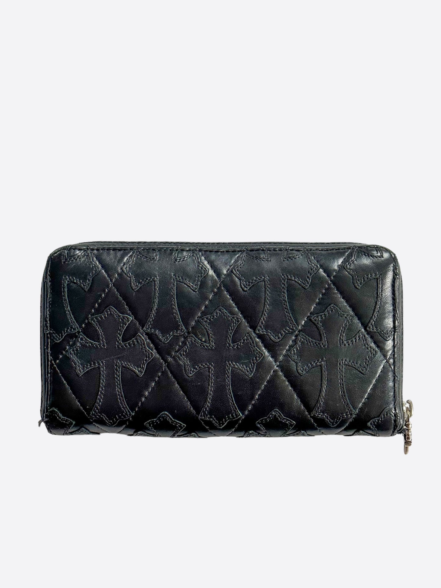 Chrome Hearts Black Cross Patch Long Wallet