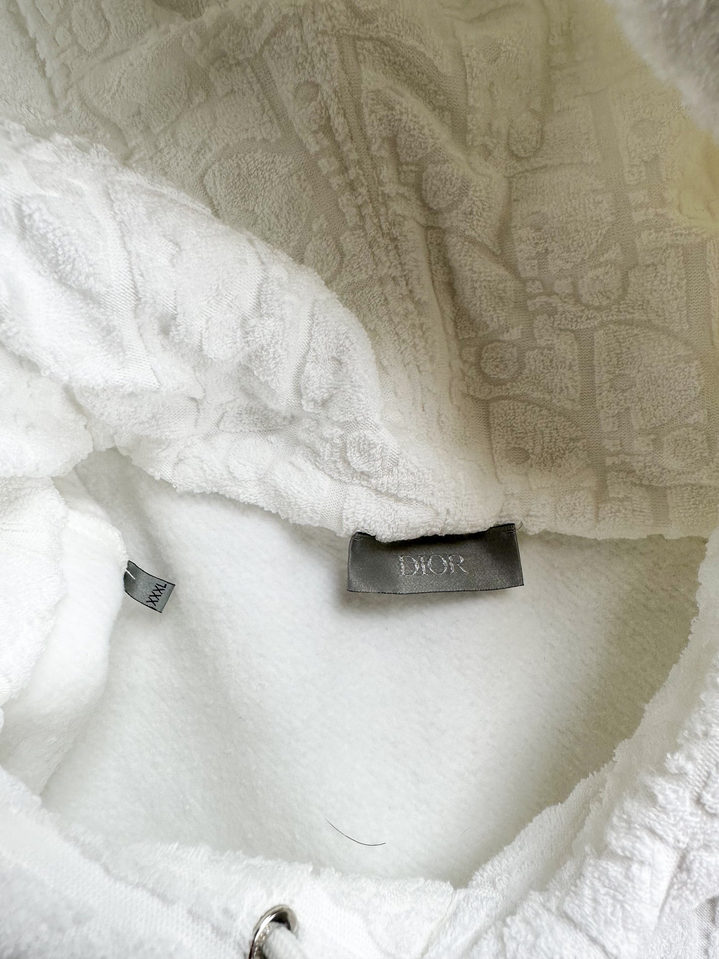 Dior White Oblique Towel Hoodie