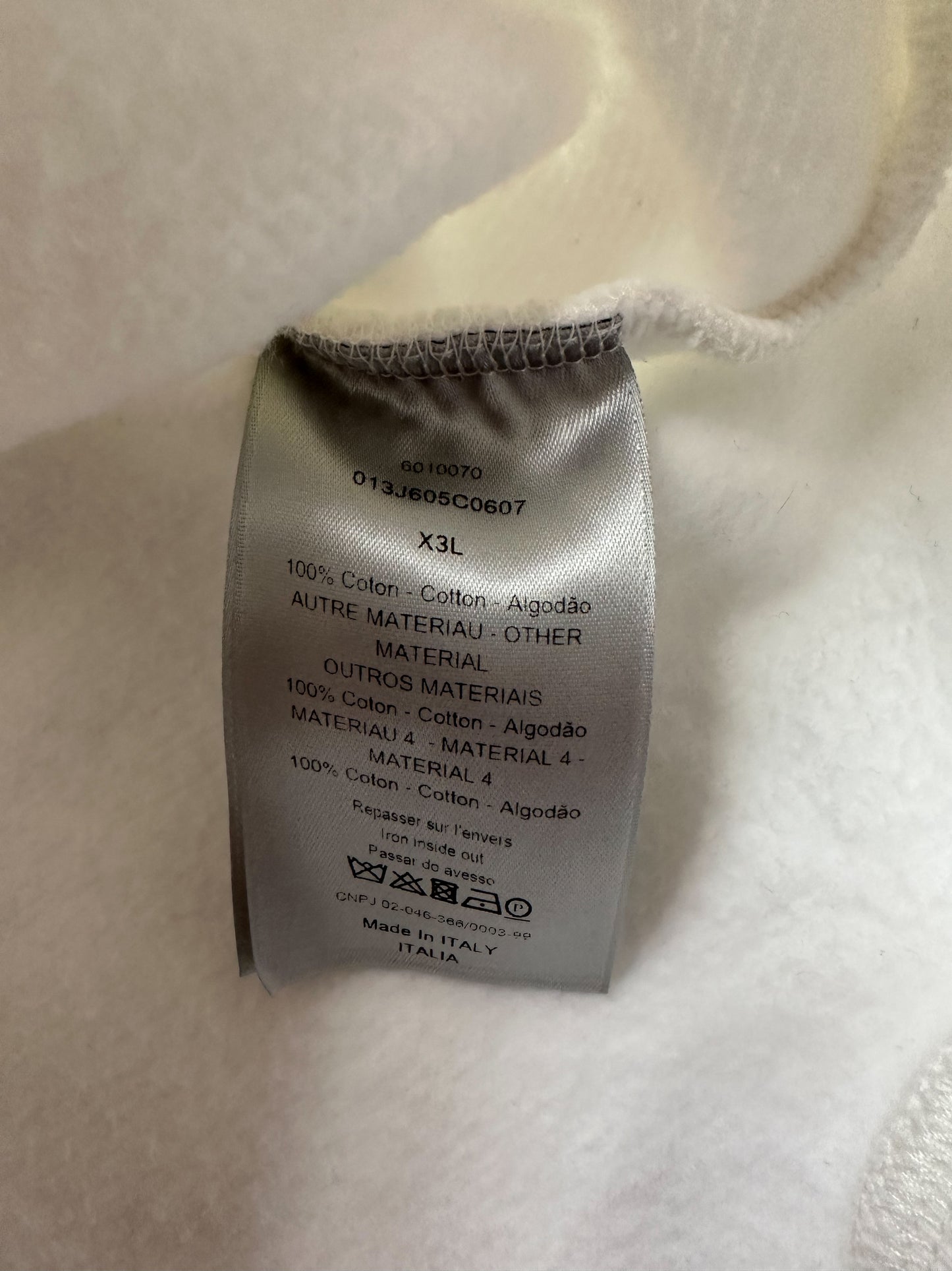 Dior White Oblique Towel Hoodie