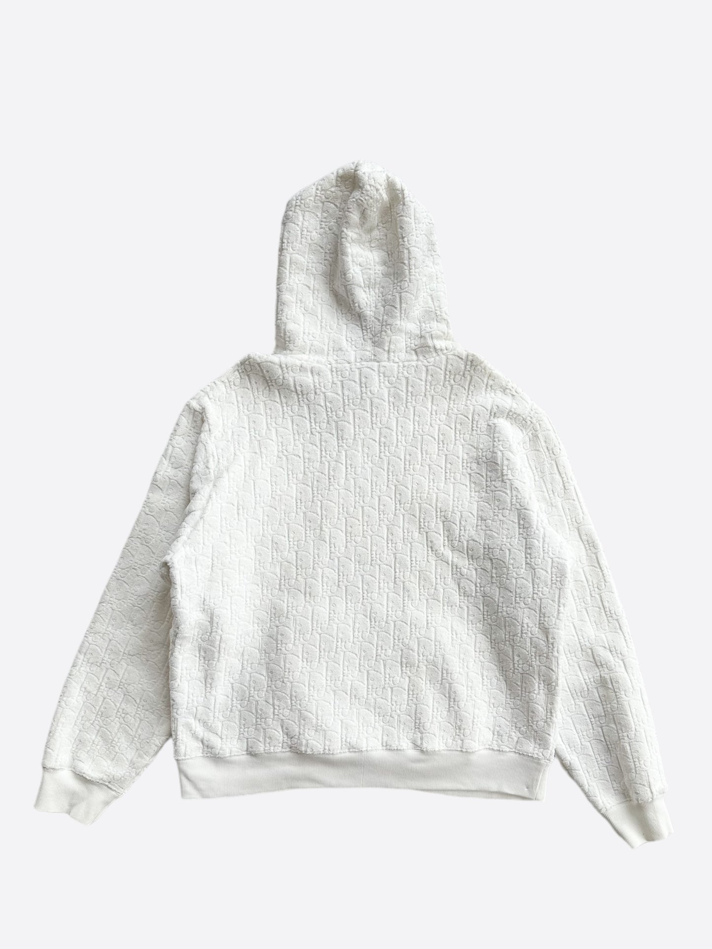 Dior White Oblique Towel Hoodie