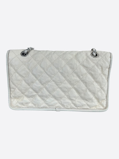 Chanel Ivory Quilted Caviar French Riviera Large Flap Bag