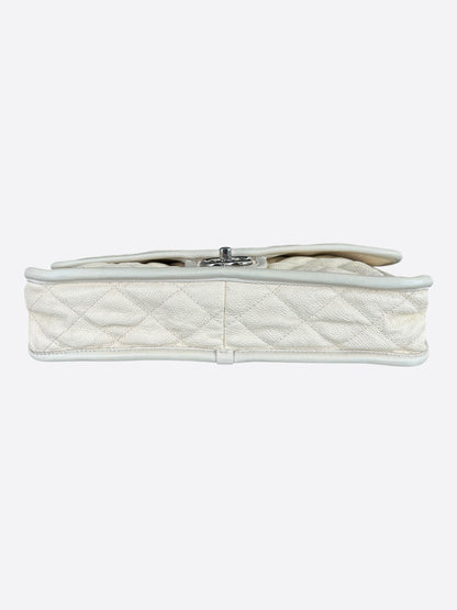 Chanel Ivory Quilted Caviar French Riviera Large Flap Bag