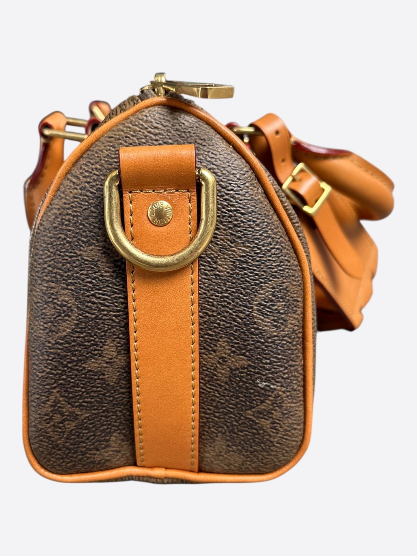Louis Vuitton Brown Dust Monogram Keepall 25