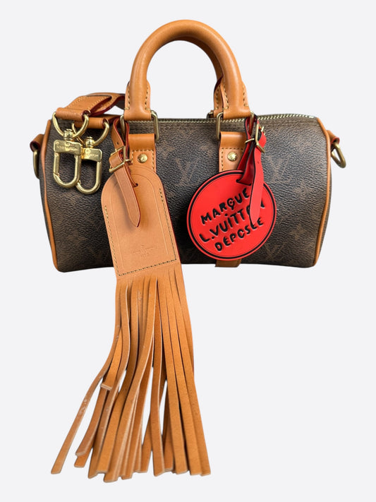 Louis Vuitton Brown Dust Monogram Keepall 25