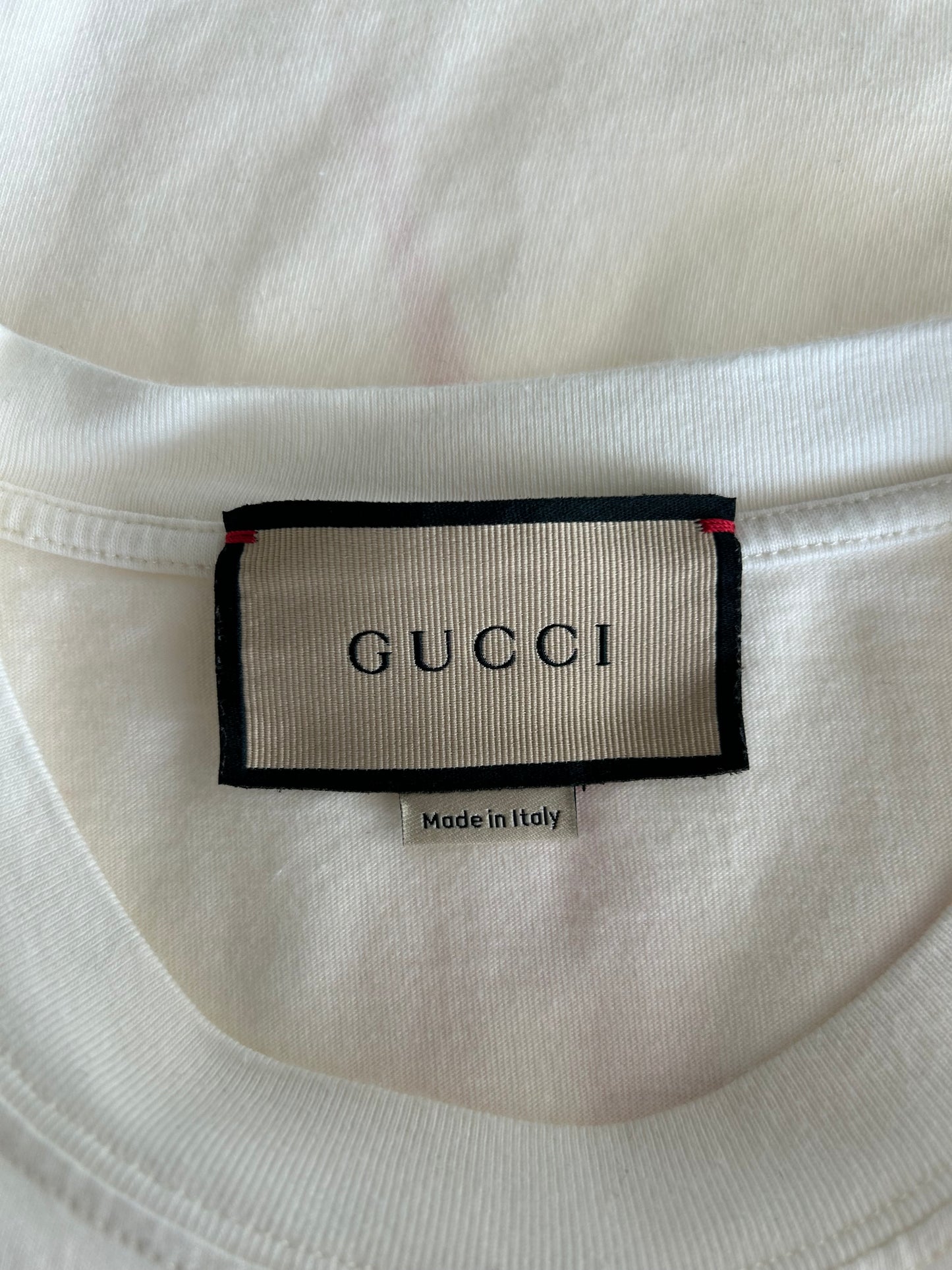 Gucci White & Multicolor Blade Logo T-Shirt