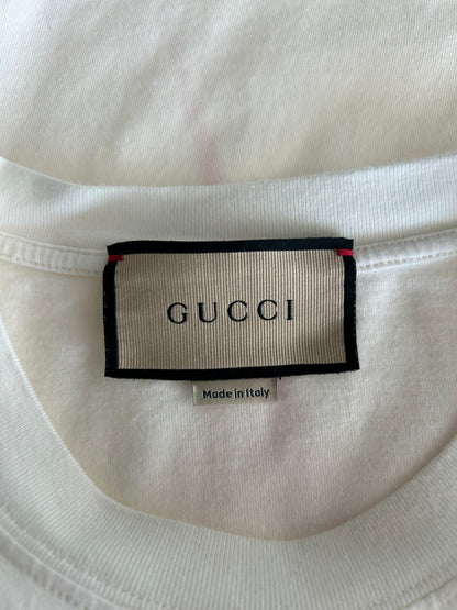 Gucci White & Multicolor Blade Logo T-Shirt