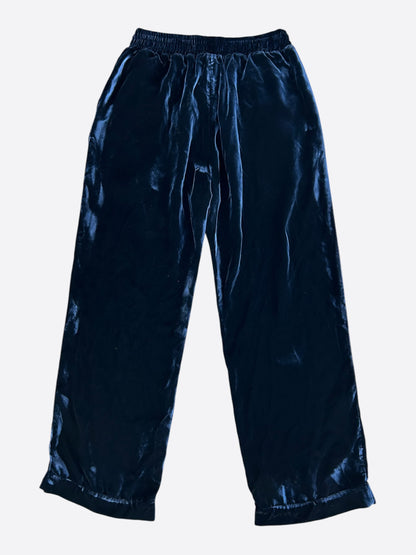 Chrome Hearts Navy & White Embroidered Logo Velour Track Pants
