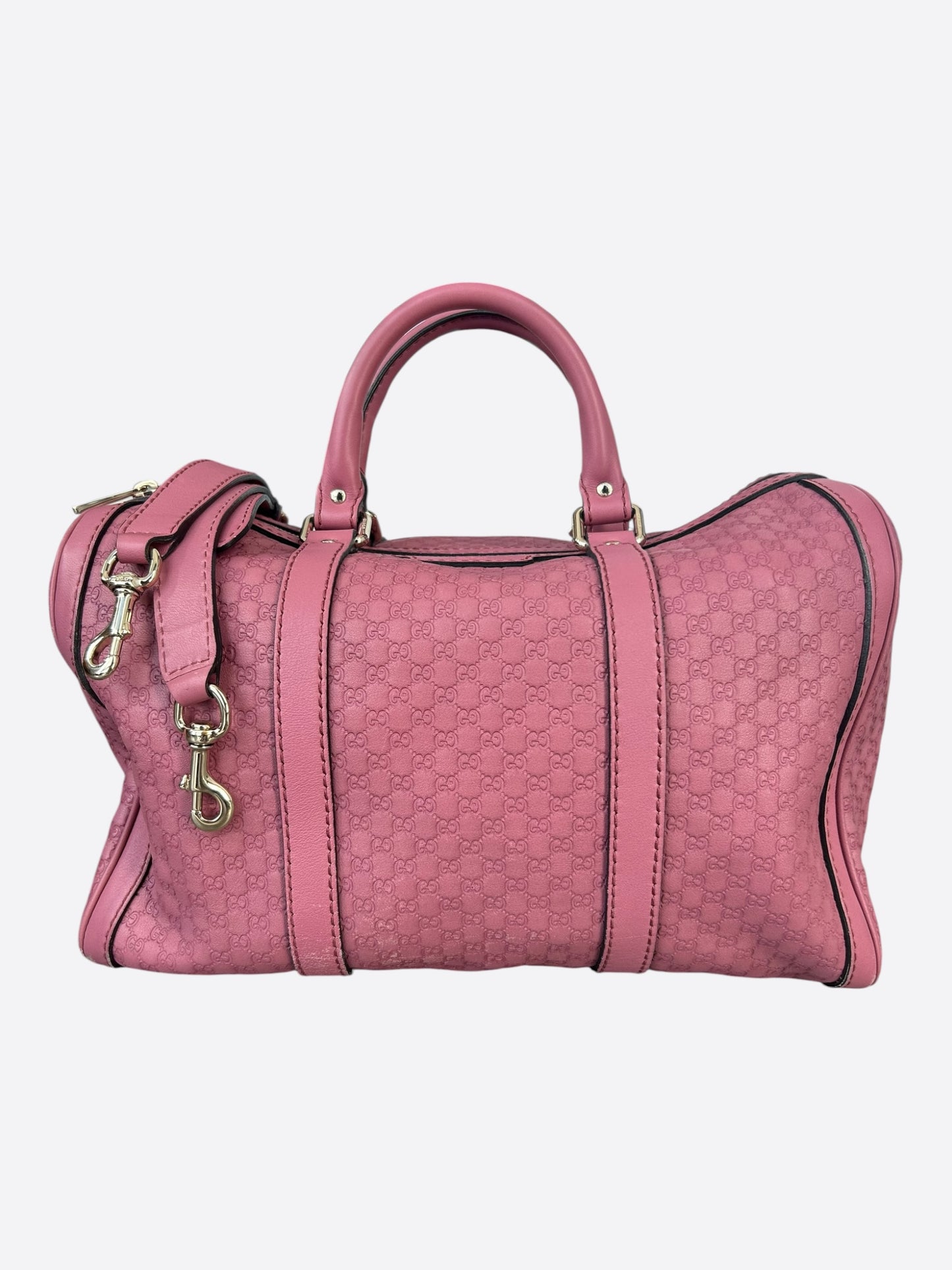 Gucci Pink Embossed GG Monogram Duffel Bag