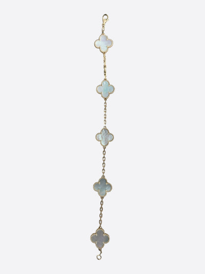 Van Cleef & Arpels Yellow Gold Mother Of Pearl Vintage Alhambra Bracelet