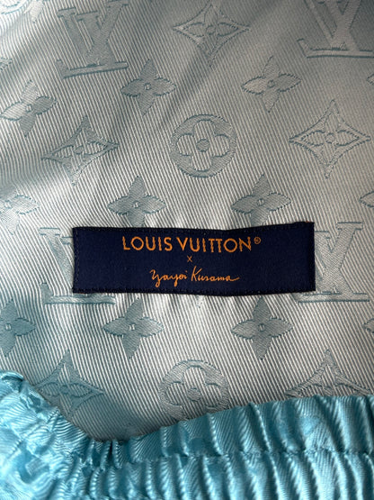 Louis Vuitton Yayoi Kusama Blue Faces Monogram Silk Shorts